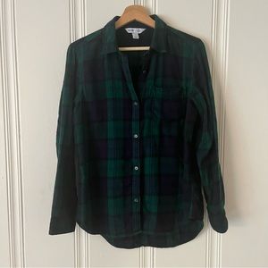 Old Navy blue/green flannel button down
